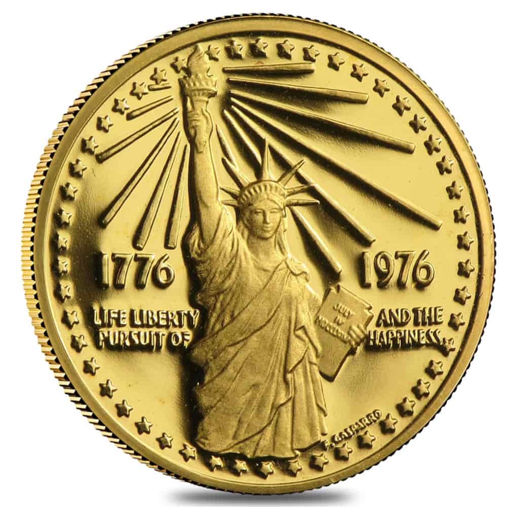 1976 US Mint American Revolution Bicentennial Gold Medal BU