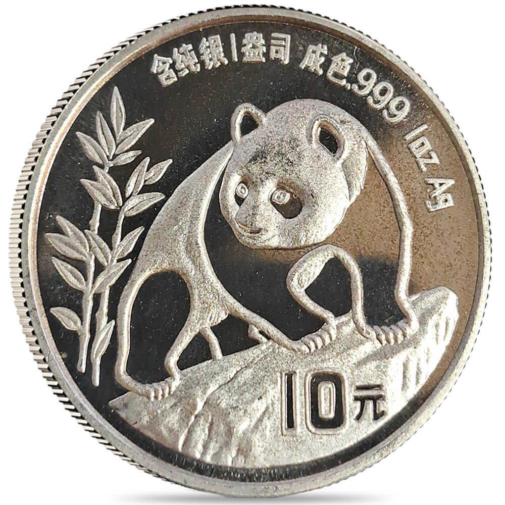 1990 1 oz Chinese Silver Panda 10 Yuan .999 Fine BU