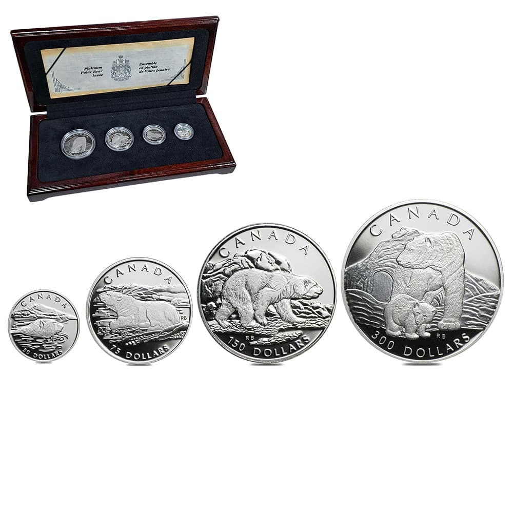 1990 Canada 1.85 oz Polar Bear Proof Platinum Set w/Box&COA