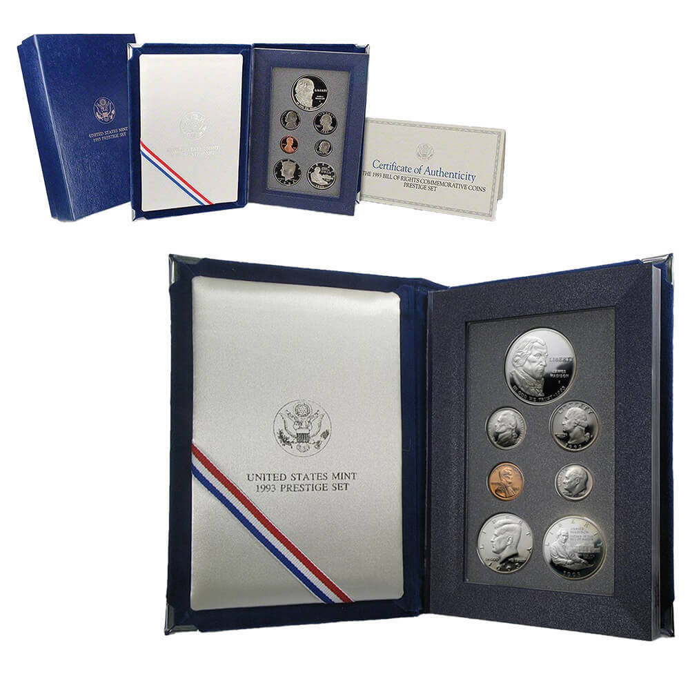 1993-S US Mint Prestige Proof Silver Set (w/Box & COA) 1993-S US Mint Prestige Proof Silver Set (w/Box & COA)