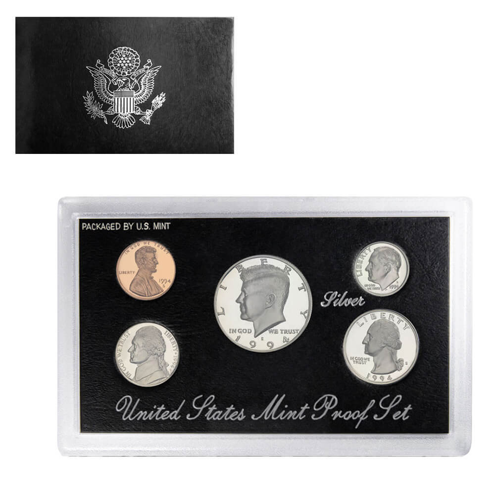 1994年 アメリカ 銀貨 ミント Mint Proof Set シルバー 1994-S US Mint Proof Silver Set (w/Box & COA)