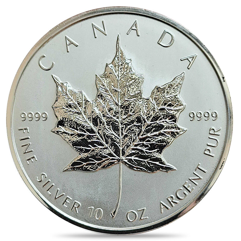 1998 10 oz Canadian Silver Maple Leaf $50 Coin BU