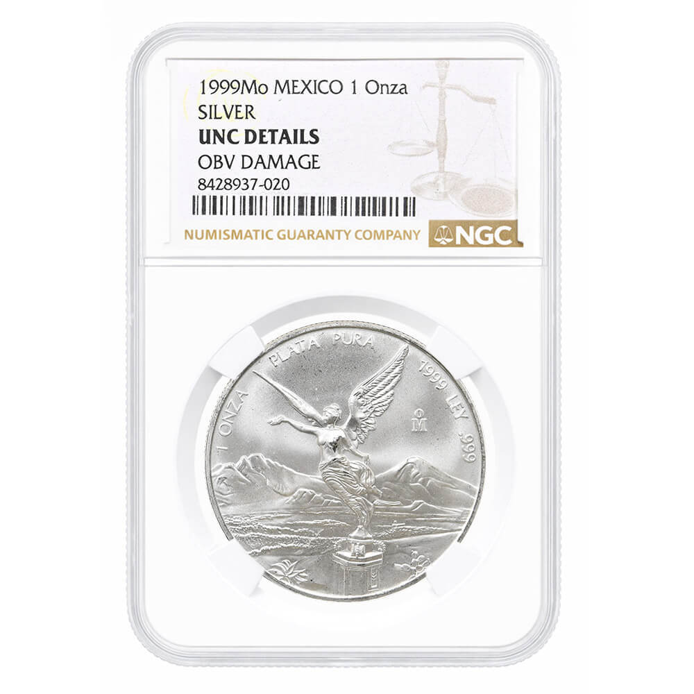 1999 1 oz Mexican Silver Libertad Coin NGC UNC Details