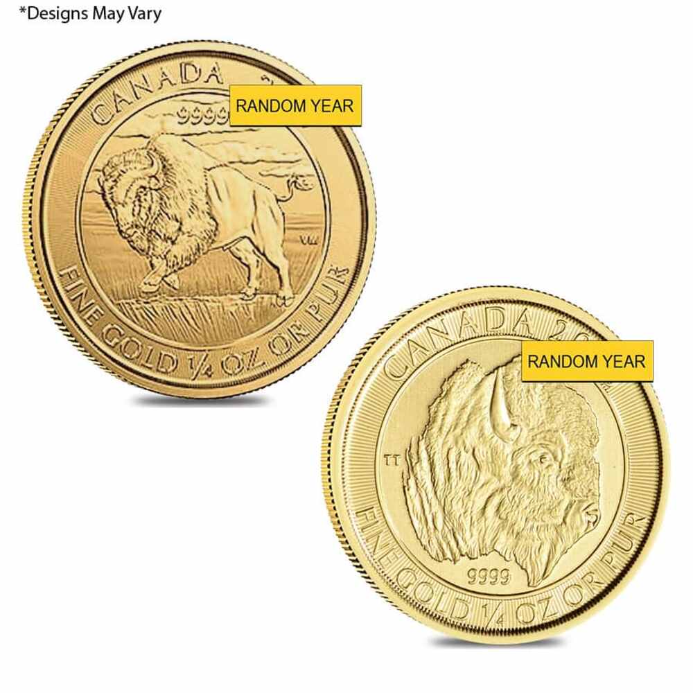 1/4 oz Canadian Bison Gold Coin Random Year | Bullion Exchanges