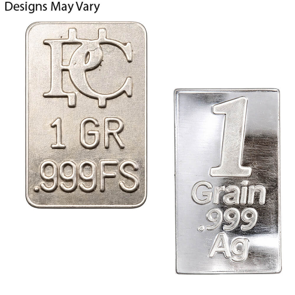 1 Grain Generic Silver Bar .999 Fine