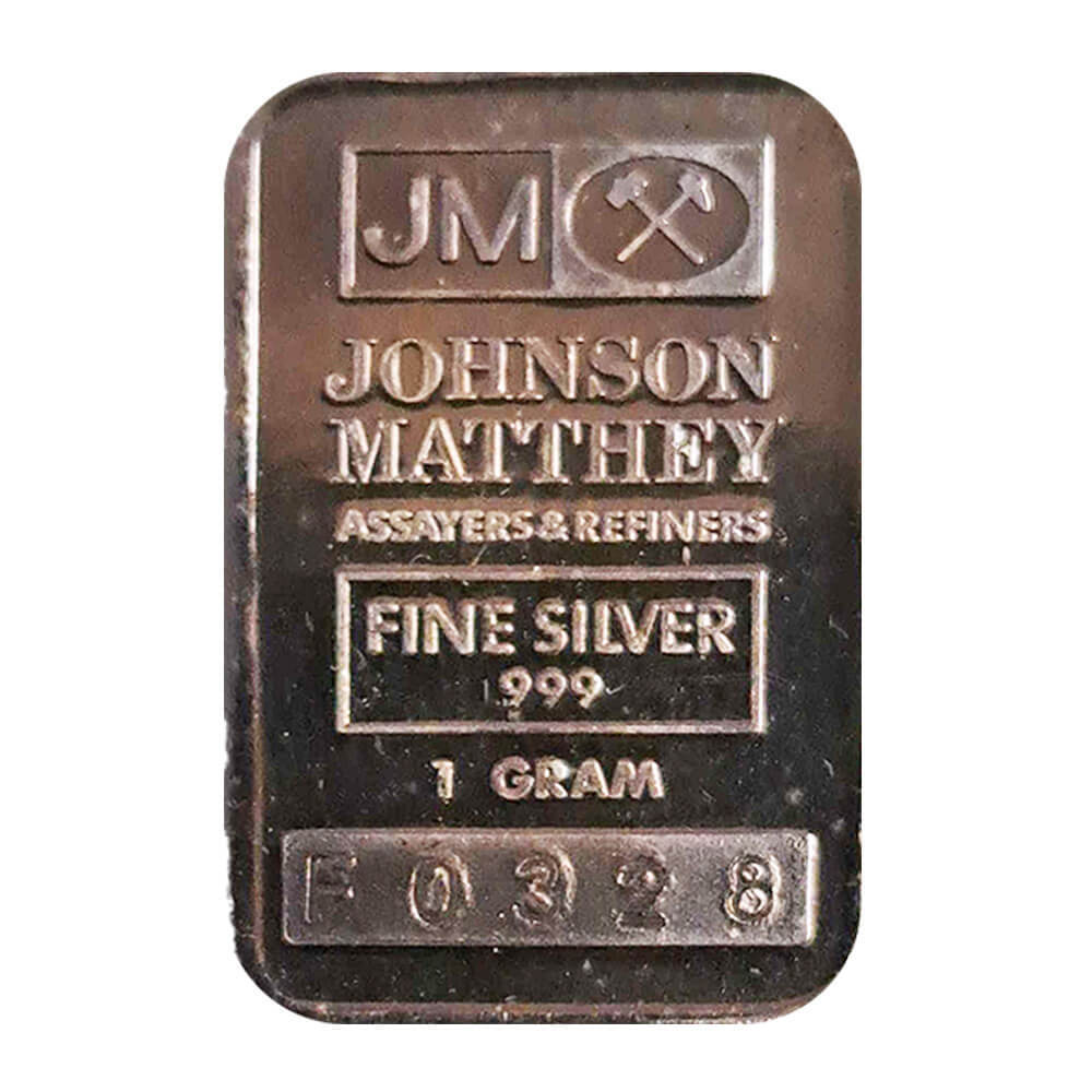 1 Gram Johnson Matthey Silver Bar .999 Fine