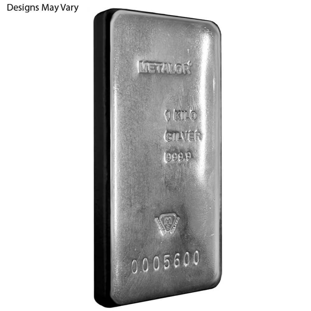 1 Kilo Metalor Silver Bar .9999 Fine