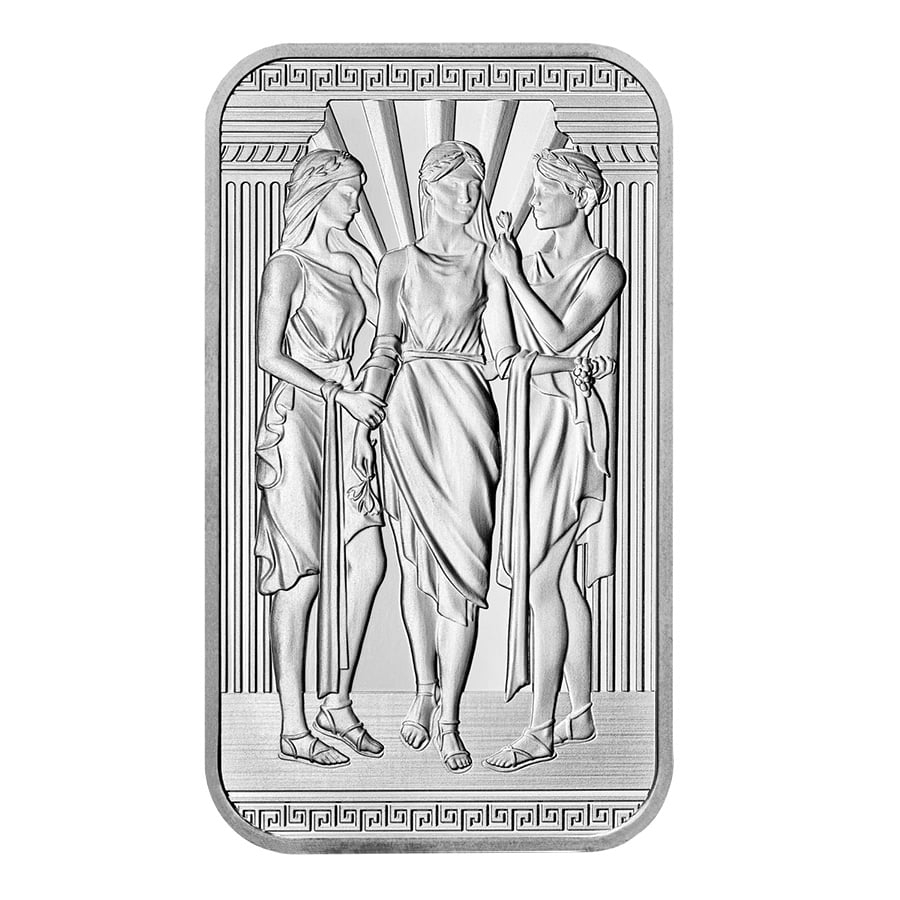 1 oz Great Britain Three Graces Silver Bar .9999 Fine