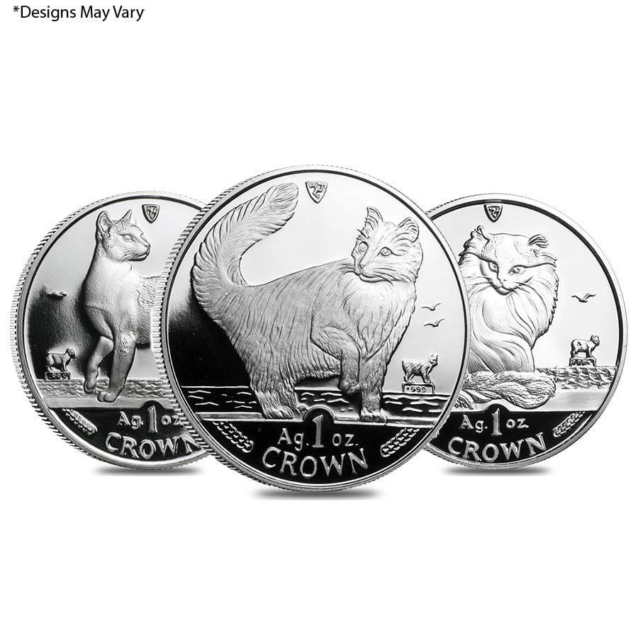1 oz Silver Isle of Man Cat 1 Crown (Random) | Bullion Exchanges