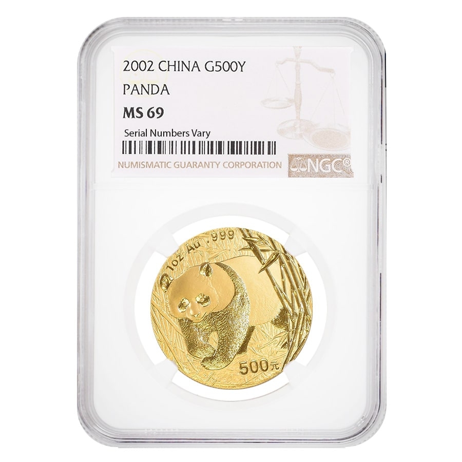 2002 1 oz Chinese Gold Panda NGC MS 69 | Bullion Exchanges