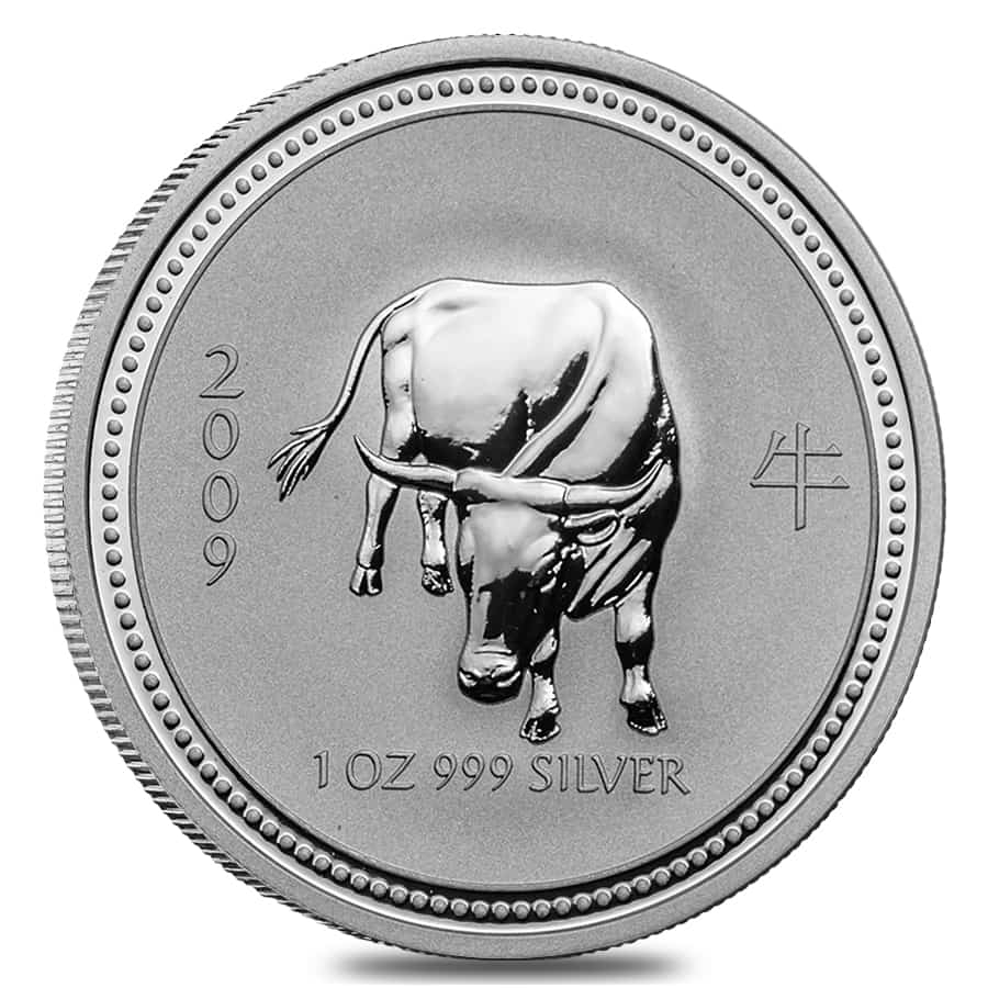 オーストラリア 1oz 銀貨 2009 牛 2009 1 oz Silver Lunar Year of The Ox Series I|Bullion Exchanges