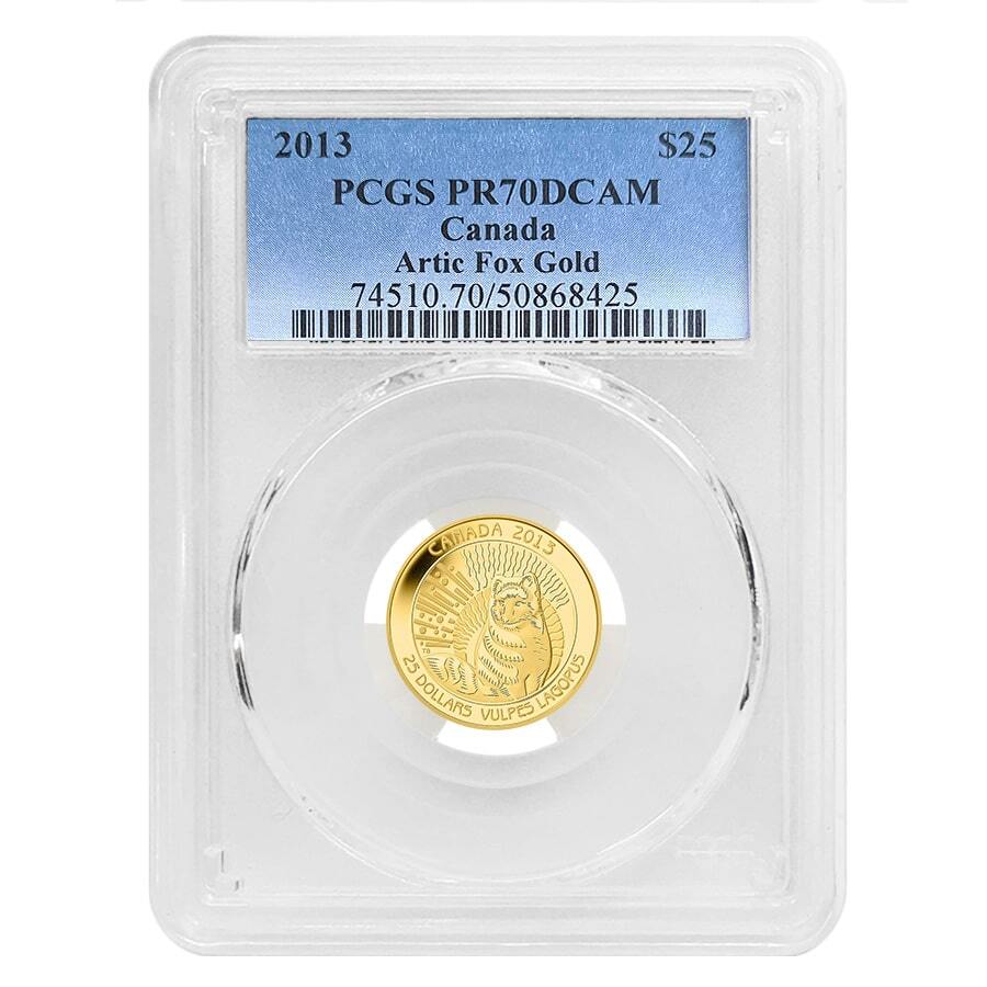 2013 1/4 oz Canadian Arctic Fox Gold Coin PCGS PF 70 DCAM