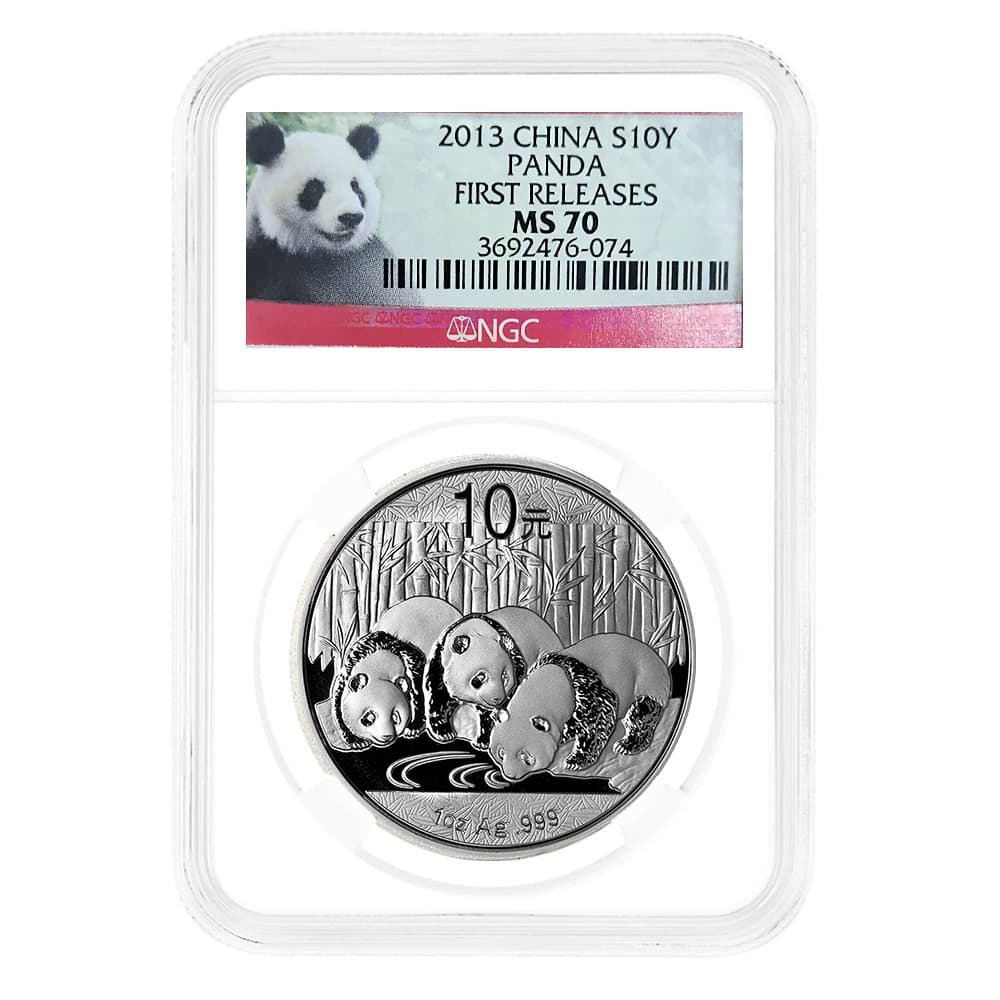 2013 1 oz Chinese Silver Panda 10 Yuan NGC MS 70 FR