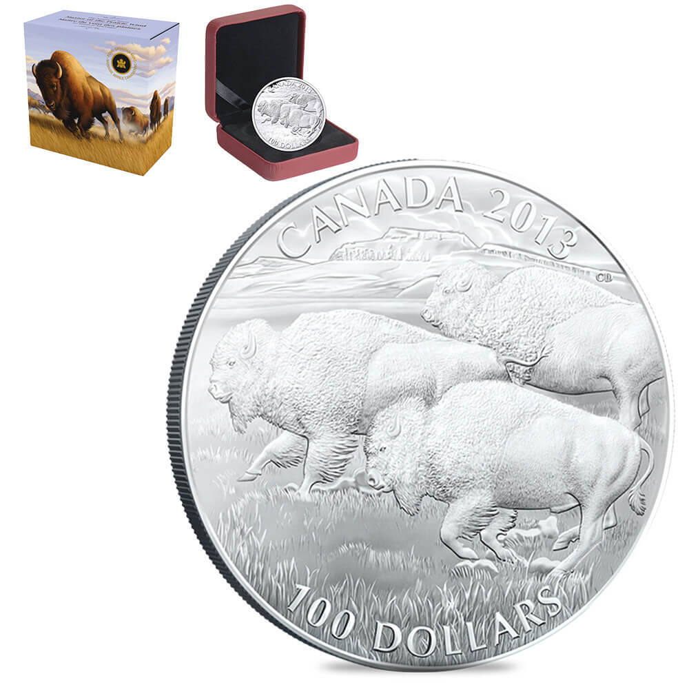 2013 Canada 1 oz American Bison Stampede Silver Coin