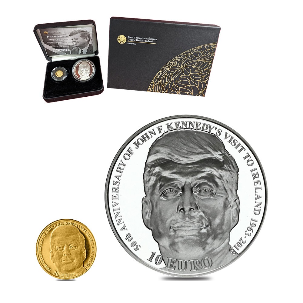 2013 Ireland John F. Kennedy Proof Gold/Silver 2-Coin Set