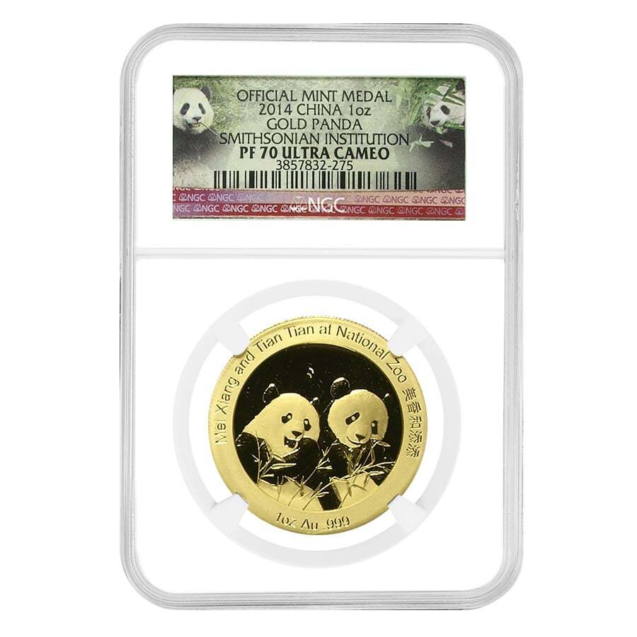 2014 1 oz Chinese Proof Gold Panda Medal NGC PF 70 UCAM