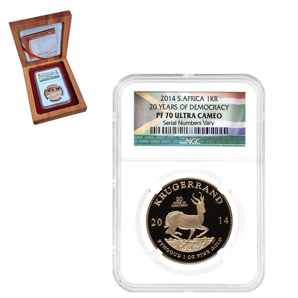2014 1 oz Proof Gold Krugerrand NGC PF 70 UCAM (w/Box & COA)