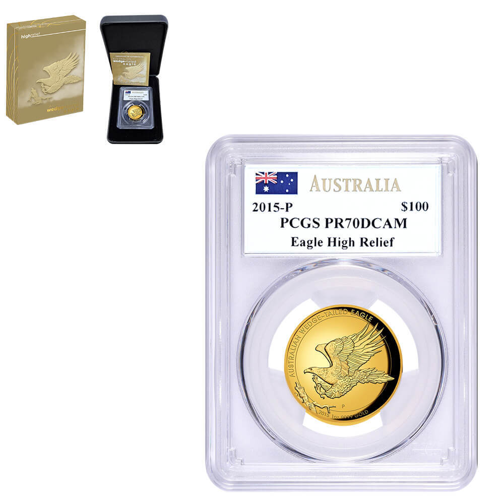 英版わるいアーボック Wizards Gold Stamp PSA NM-MT8 2015 1 oz Gold Wedge-Tailed Eagle Perth Mint PCGS PF 70 DCAM