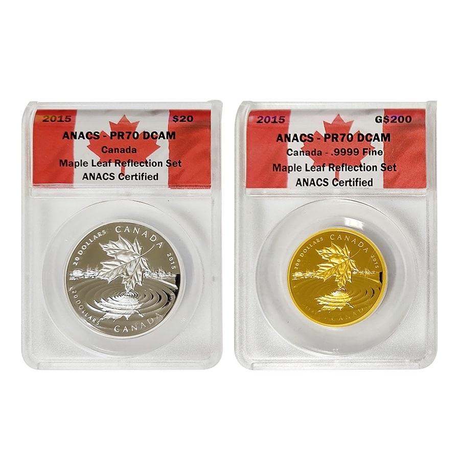 2015 Gold Silver Maple Leaf Set PF 70 | Bullion Exchanges