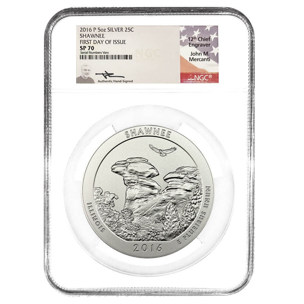 2016-P 5 oz Silver ATB Illinois Shawnee Forest NGC SP 70