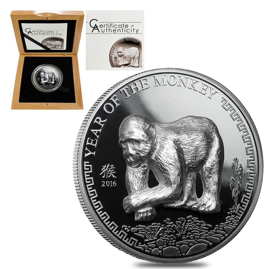 Year of the Monkey 2016 銀貨 50セント 2016年 猿 オストラリア 50