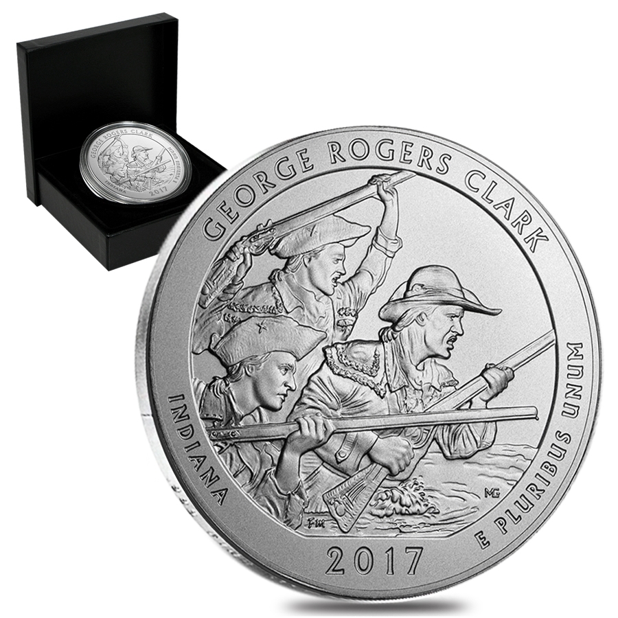 2017-P 5 oz Silver America the Beautiful ATB Indiana George Rogers