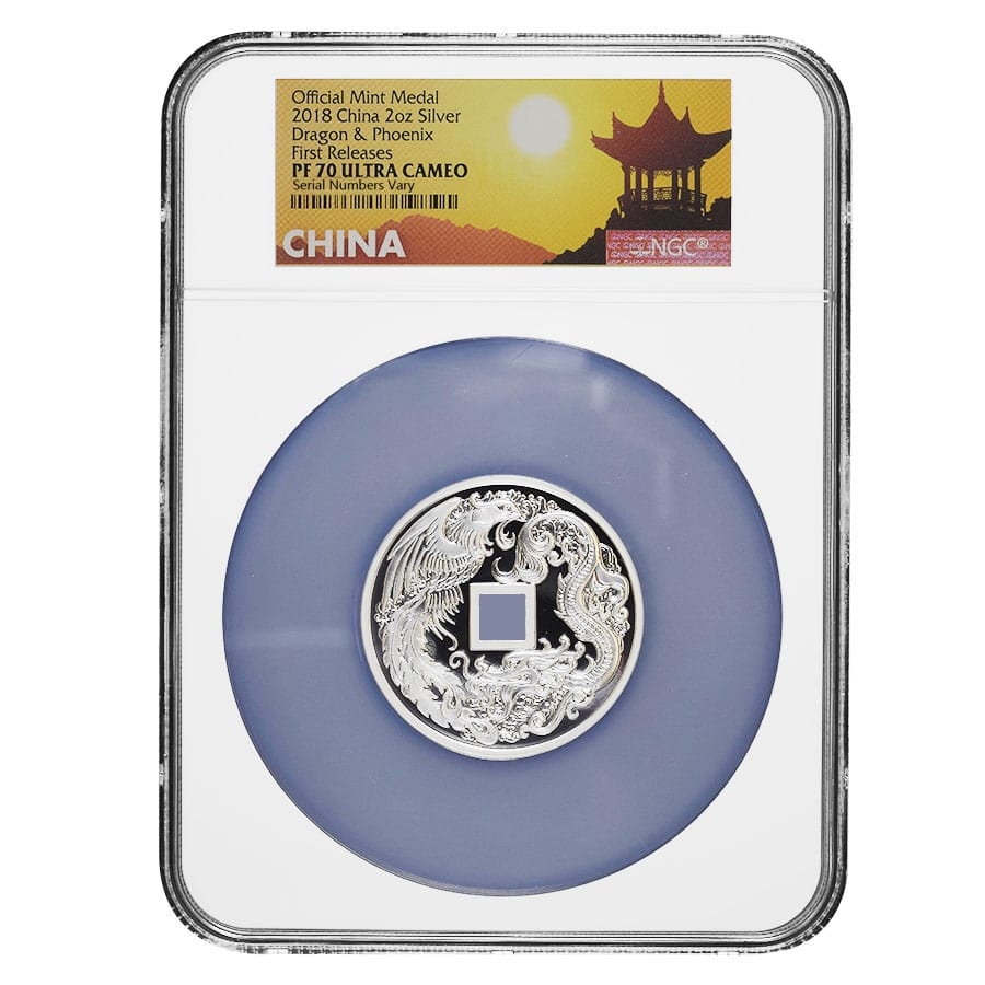 2018 2 oz Proof Silver Chinese Dragon and Phoenix Coin