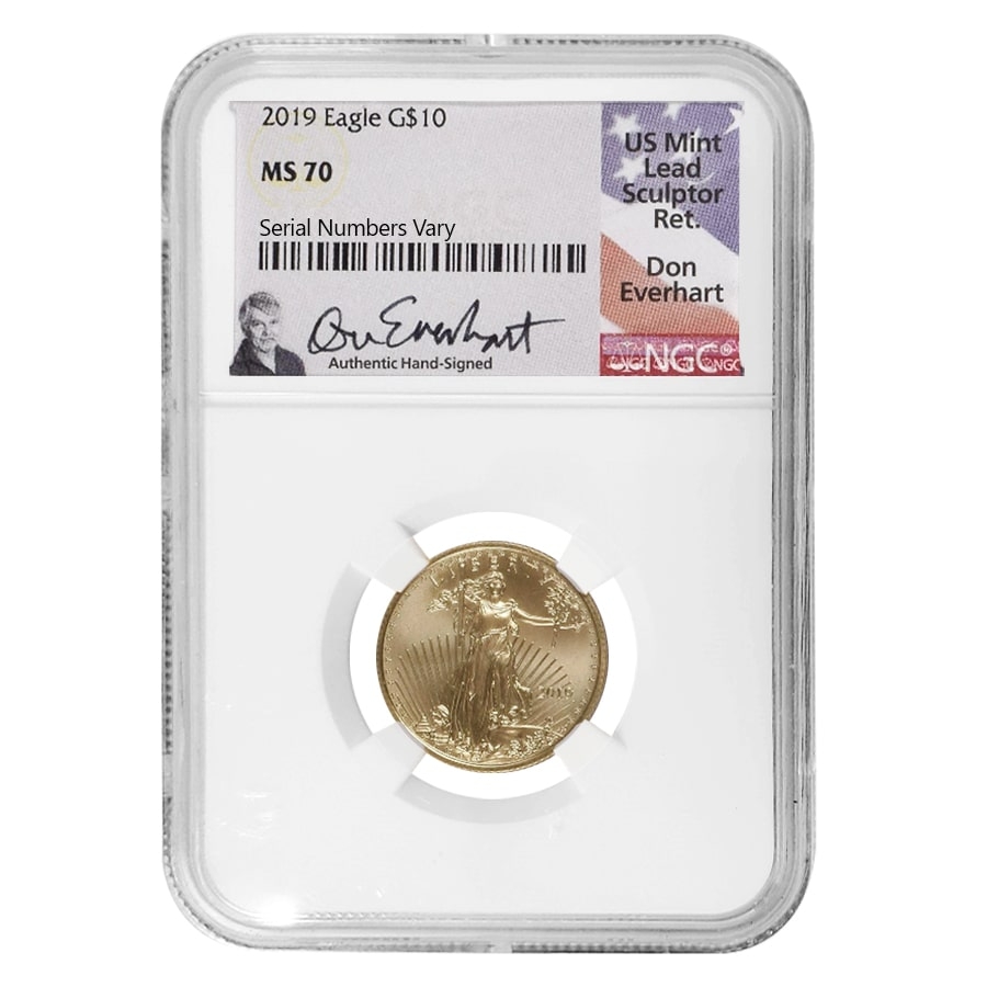 2019 1/4 oz Gold Eagle NGC MS 70 Everhart | Bullion Exchanges