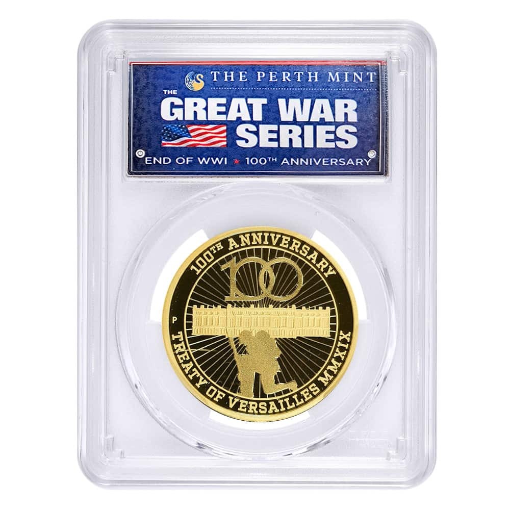2019 1 oz Treaty of Versailles Gold Coin PCGS PF 70