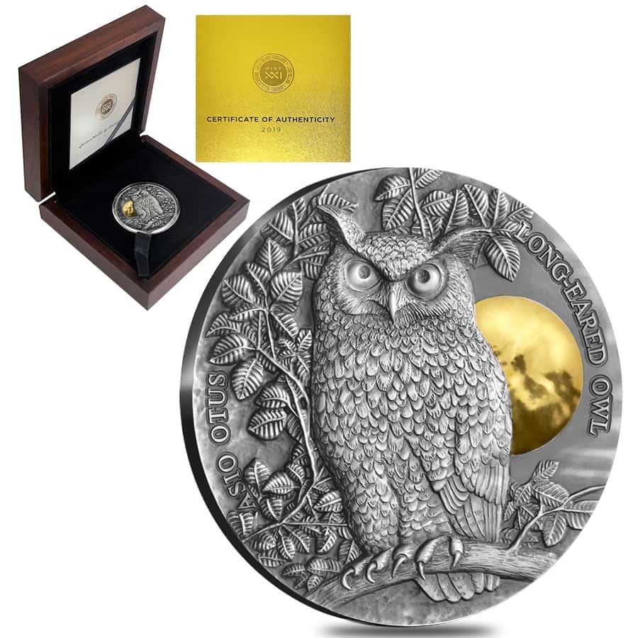 コレクション 2019 Niue 2 Dollars AOE Owl Silver Coin 2019 Niue 2 oz Silver Long-Eared Owl Coin | Bullion Exchanges