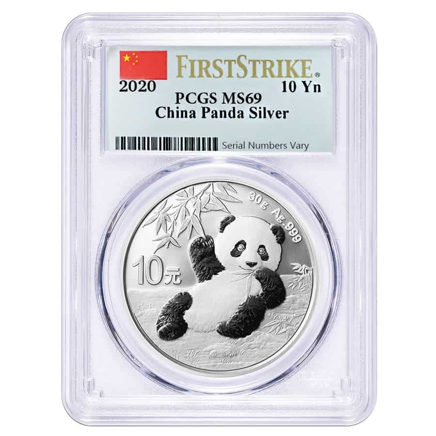 2020 30 gram Silver Panda PCGS MS 69 FS | Bullion Exchanges