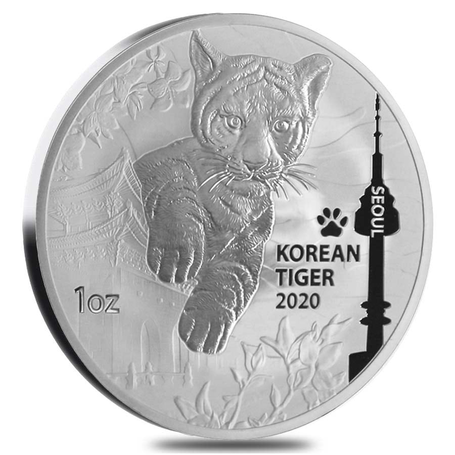 2020 South Korea 1 oz Silver Tiger Medal BU | Bullion Exchanges