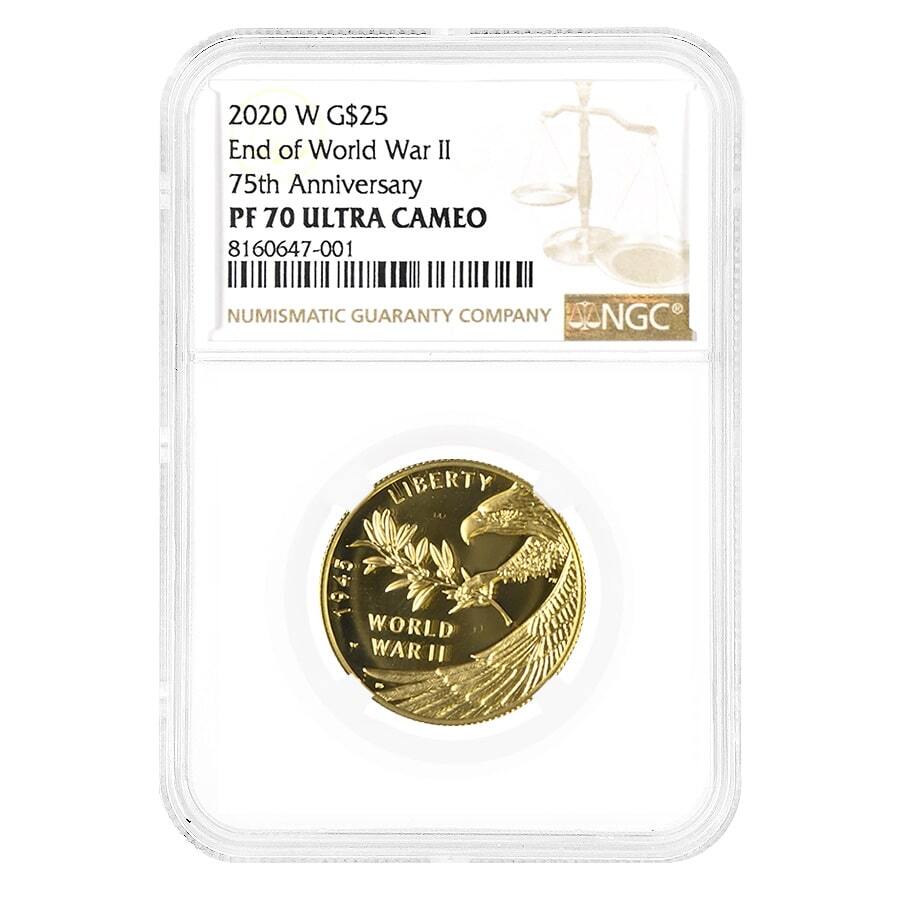 2020-W 1/2 oz End of WWII 75th Ann. Proof Gold Coin NGC PF 70