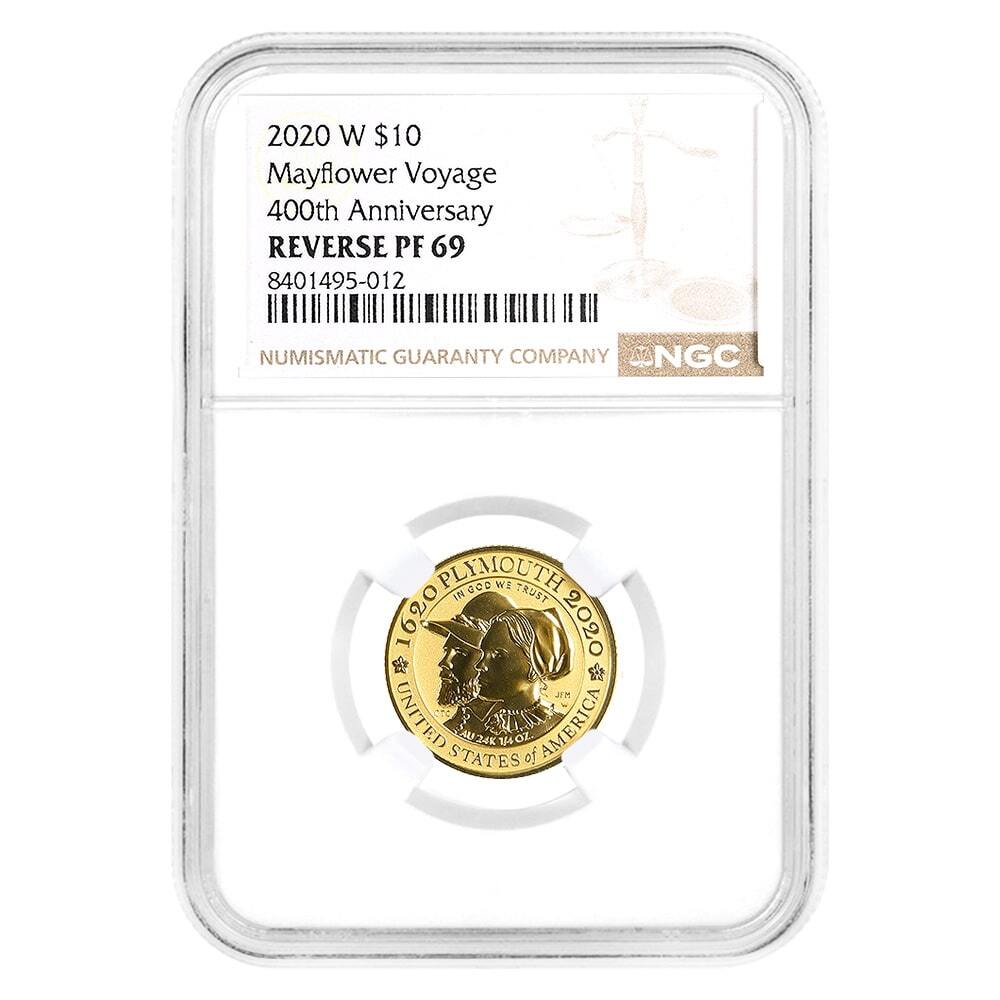 2020-W 1/4 oz Reverse Proof Mayflower Voyage Coin NGC PF 69