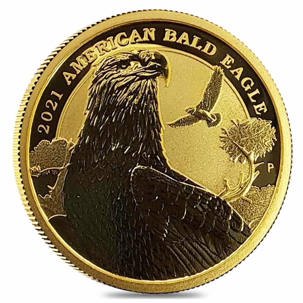 2021 1/4 oz Tuvalu American Bald Eagle Gold Coin BU