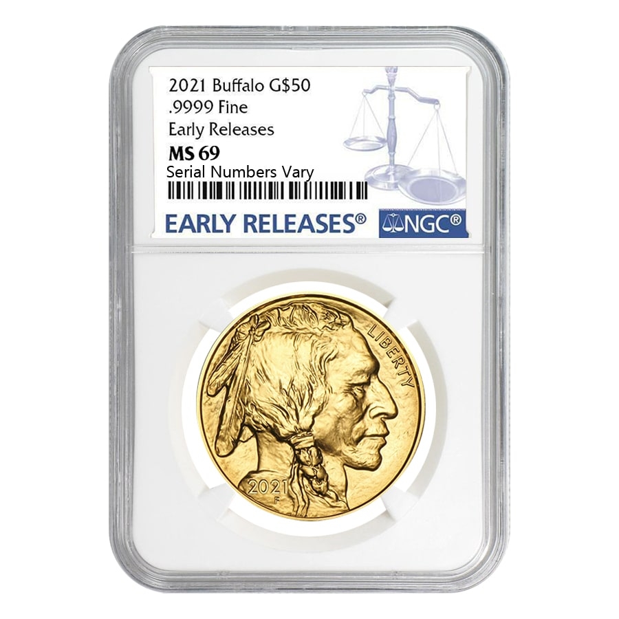 2021 1 oz $50 Gold American Buffalo NGC MS 69 ER