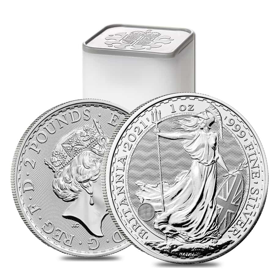 Roll of 25 - 2021 Great Britain 1 oz Silver Britannia Coin
