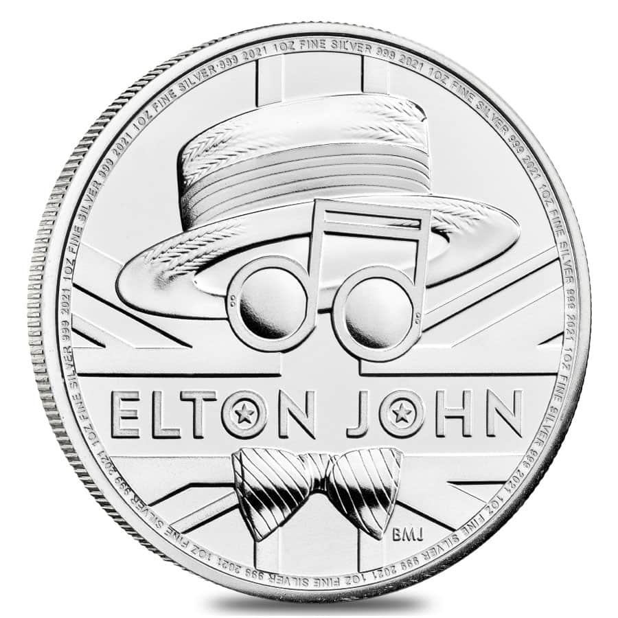 2021 Great Britain 1 oz Silver Music Legends Elton John Coin .999