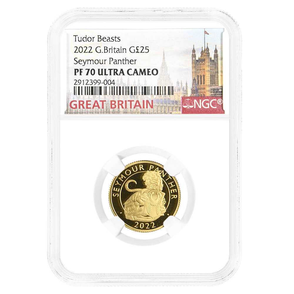 2022 1/4 oz Tudor Beasts Seymour Panther Gold Coin NGC PF 70