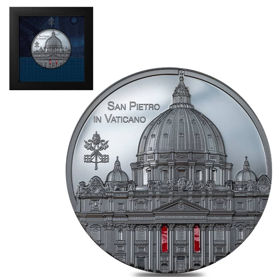 2022 5 oz Silver Tiffany Art Metropolis San Pietro Vatican Coin