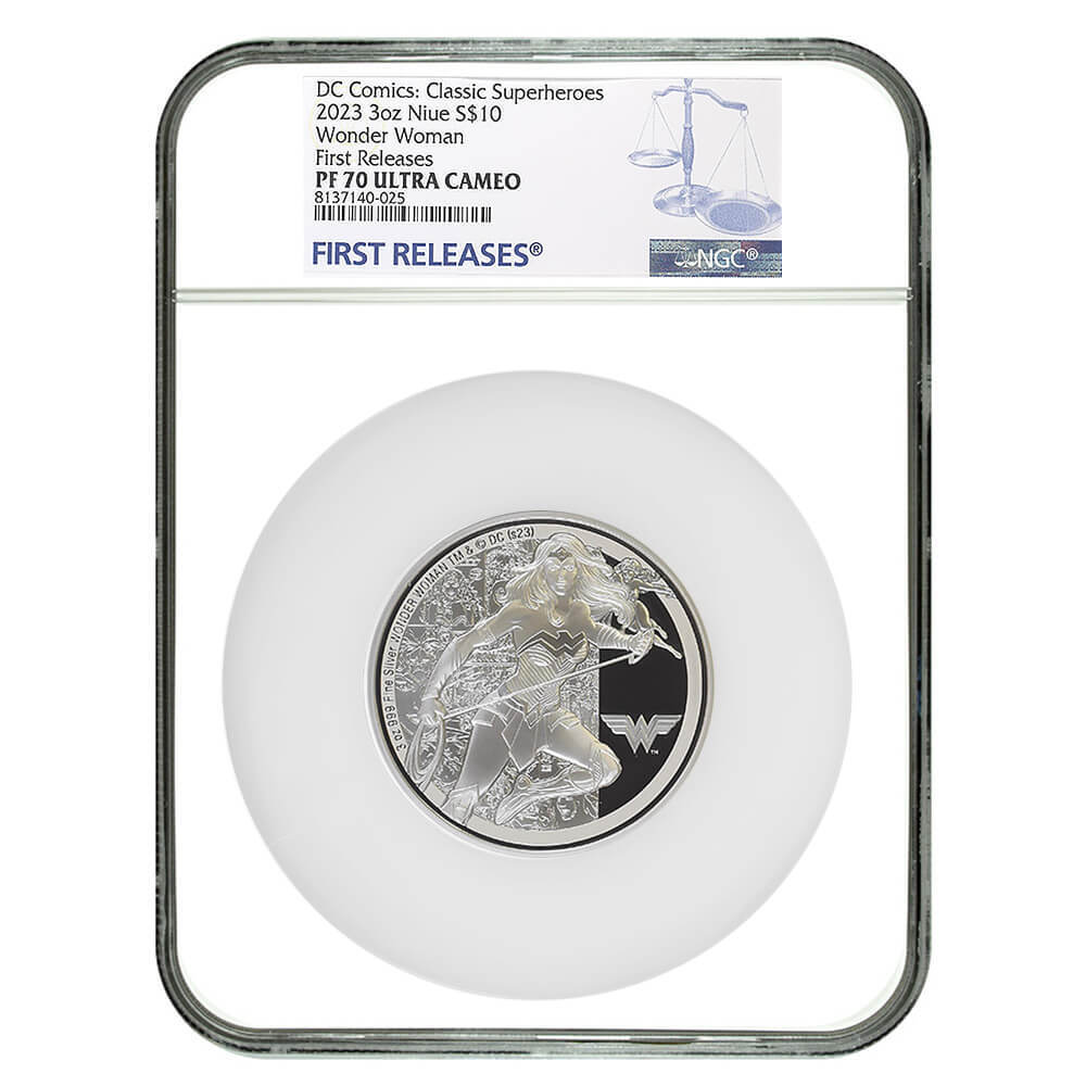 2023 Niue 3 oz DC Comics Wonder Woman Classic Proof Silver Coin NGC PF 70 UCAM FR