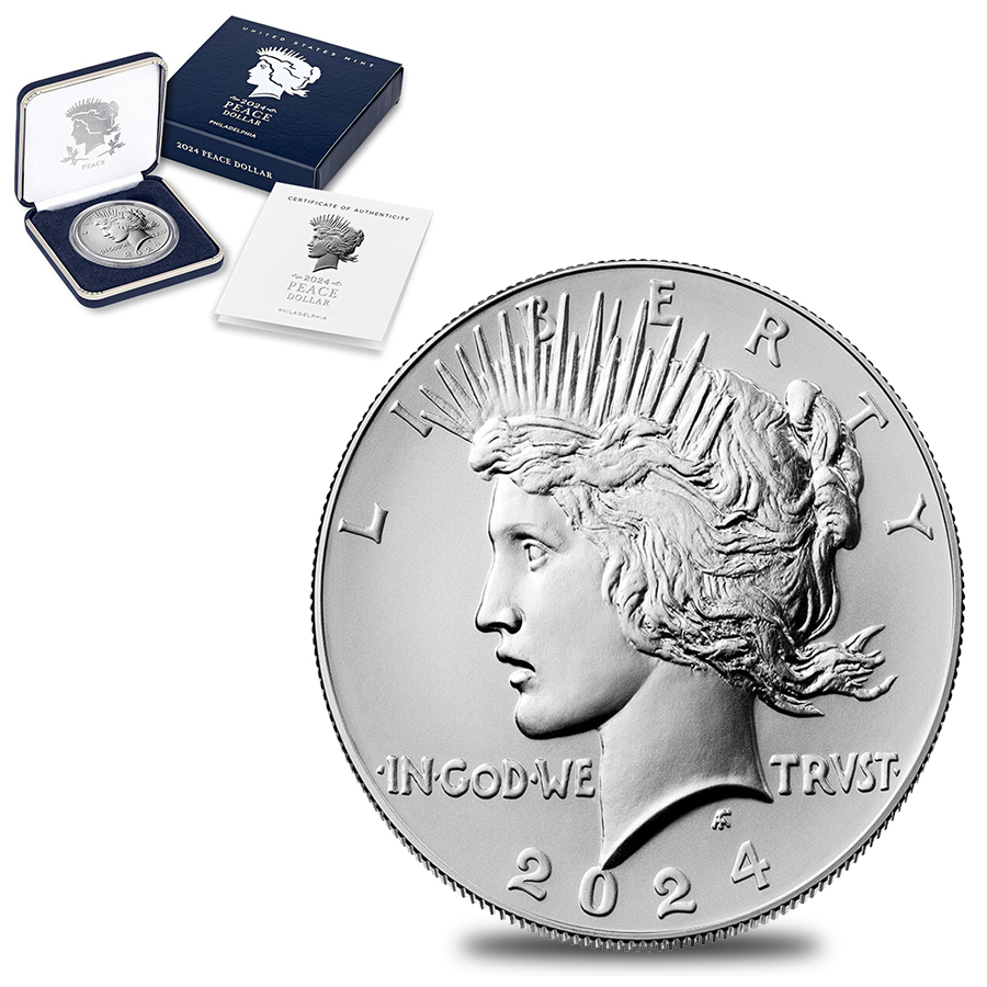 2024 Peace Silver Dollar .999 Fine (w/Box & COA) in Stock