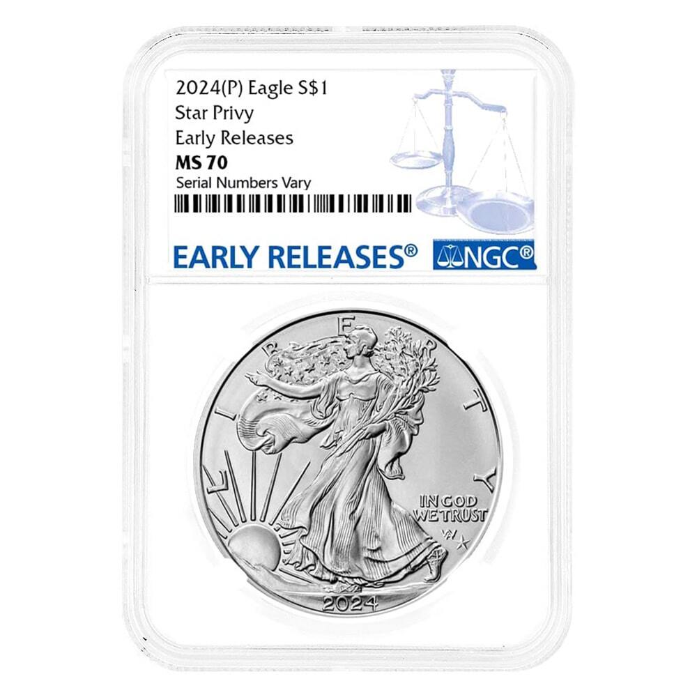 2024 (P) Star Privy 1 oz Silver American Eagle NGC MS 70 ER