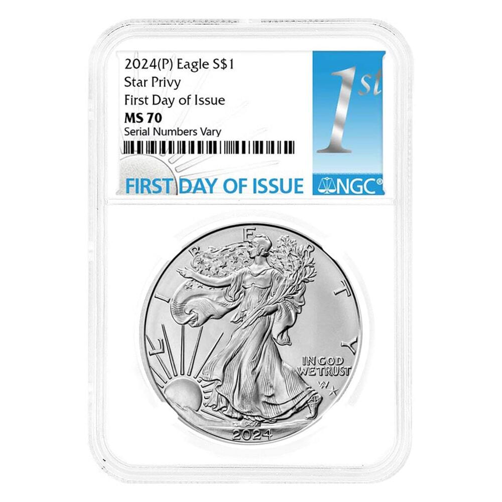 2024 (P) Star Privy 1 oz Silver American Eagle NGC MS 70 FDOI