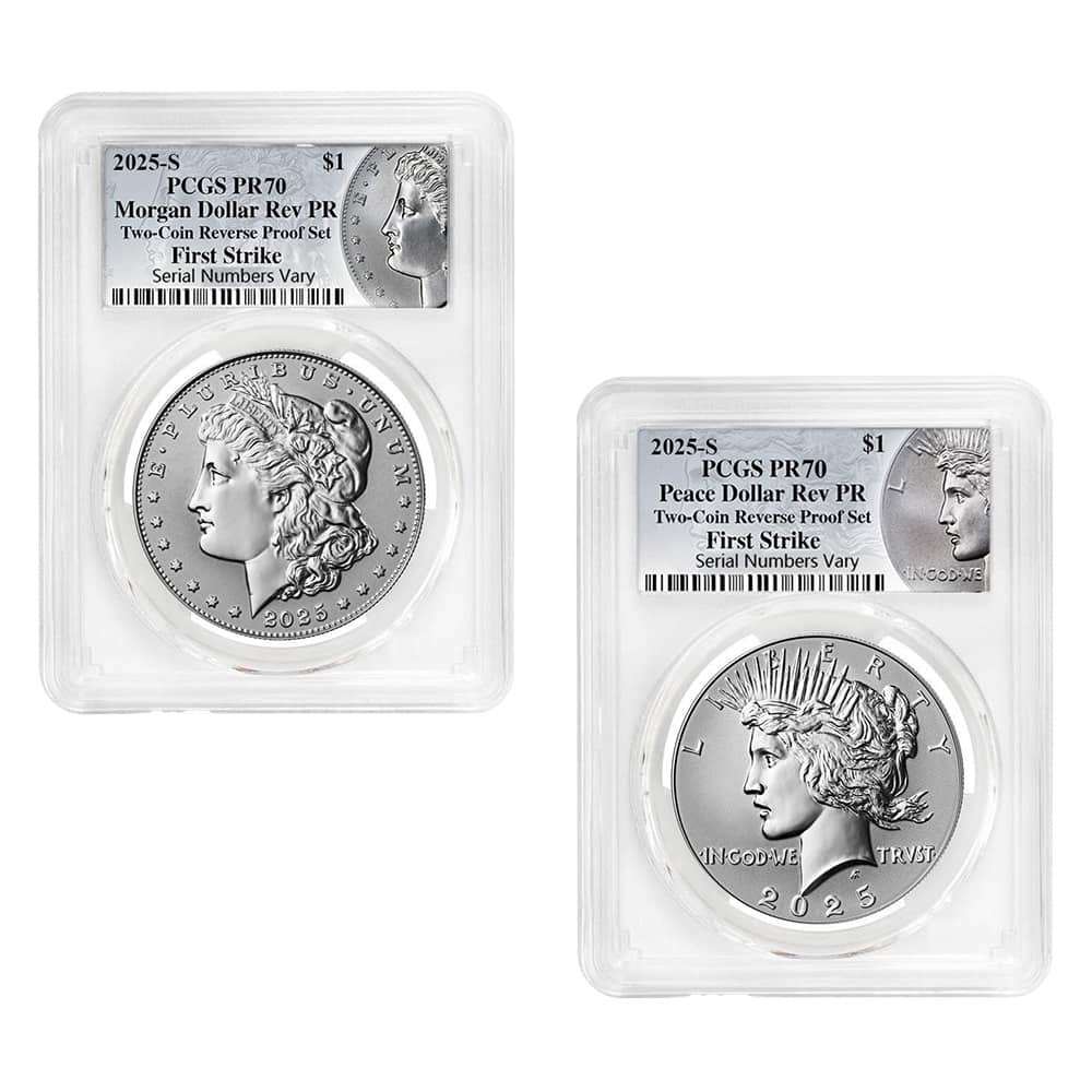 2025-S Morgan and Peace Silver Dollar Reverse Proof 2-Coin Set PCGS PF 70 FS (Morgan/Peace)