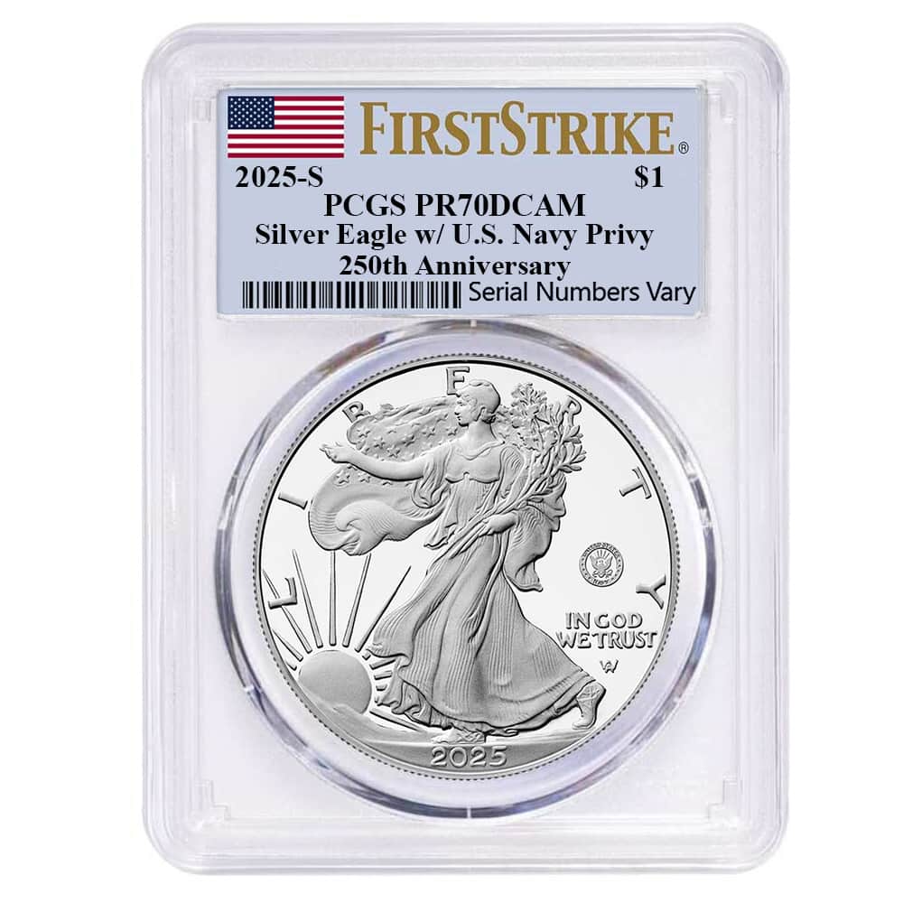 2025-S Navy Privy 1 oz Proof Silver American Eagle PCGS PF 70 FS