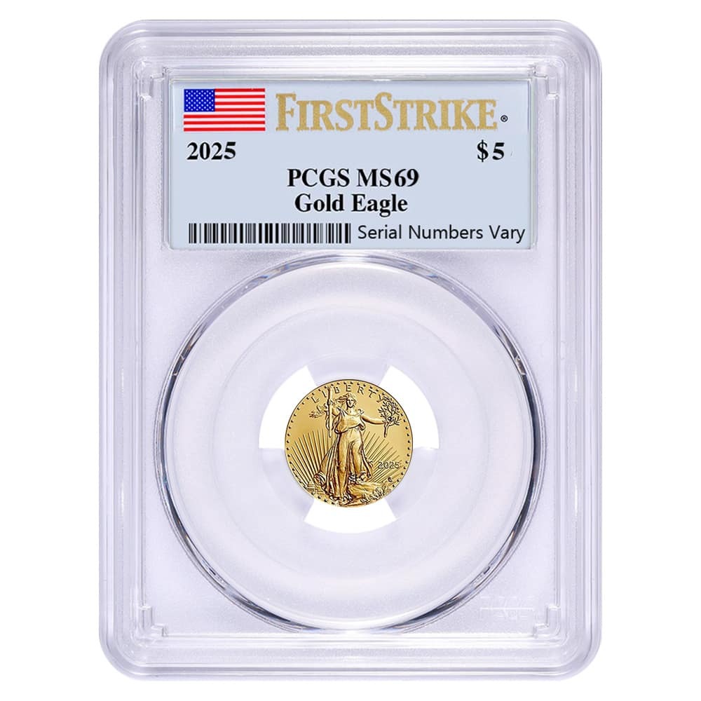アメリカ　イーグル　銀貨　PCGS ファーストストライク　MS69 2025年 2025 1/10 oz Gold American Eagle PCGS MS 69 First Strike