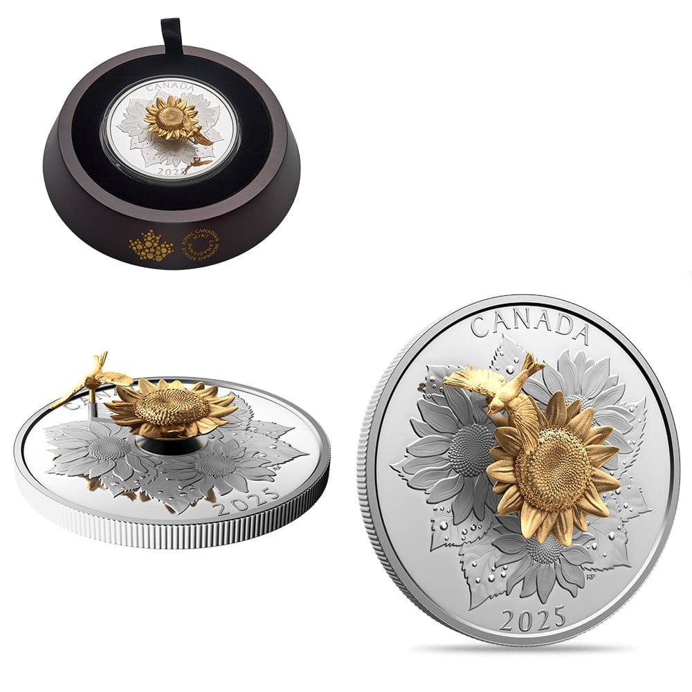 2025 Canada 5 oz The Goldfinch and The Bloom Silver Coin