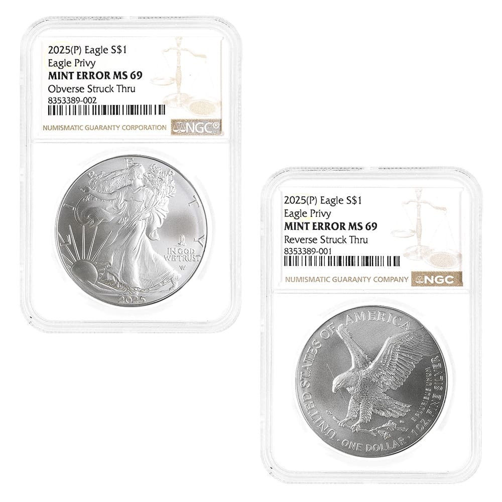 2025 Eagle Privy 1 oz Silver American Eagle NGC MS 69 Mint Error