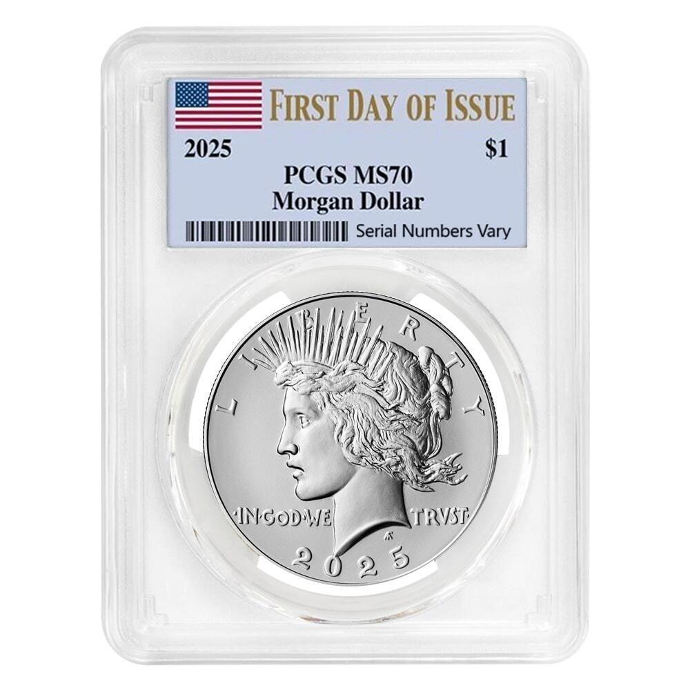 2025 Peace Silver Dollar PCGS MS 70 FDOI (US Mint, 99.9%)